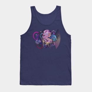 Music Girl with purple hair Tank Top